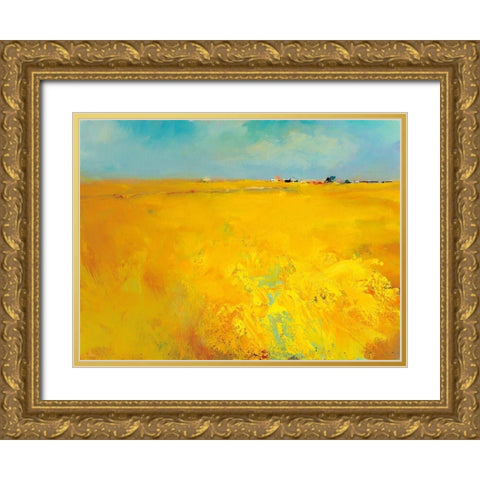 Harvest Time Gold Ornate Wood Framed Art Print with Double Matting by Groenhart, Jan