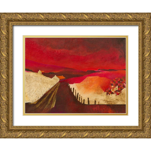 Pixel Landscape Gold Ornate Wood Framed Art Print with Double Matting by Holtkamp, Margreet