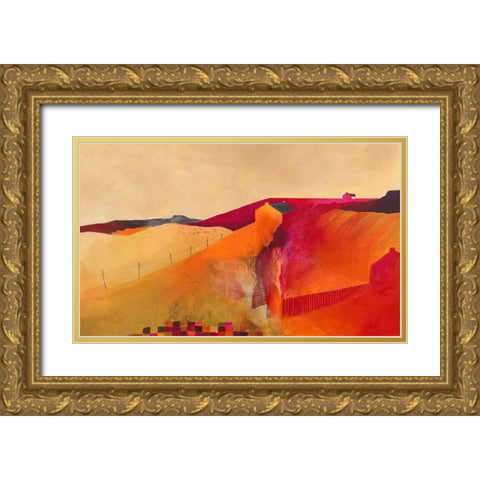 Territorial Landscape Gold Ornate Wood Framed Art Print with Double Matting by Holtkamp, Margreet