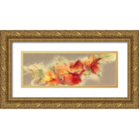 Flowers I Gold Ornate Wood Framed Art Print with Double Matting by Marks, Rita