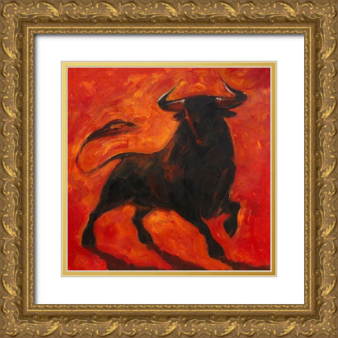 Toro V Gold Ornate Wood Framed Art Print with Double Matting by Panasenko, Inna