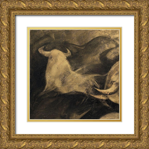 Toros I Gold Ornate Wood Framed Art Print with Double Matting by Panasenko, Inna