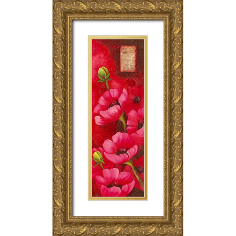 Duo d Anemones I Gold Ornate Wood Framed Art Print with Double Matting by Pasquier, Sylvi