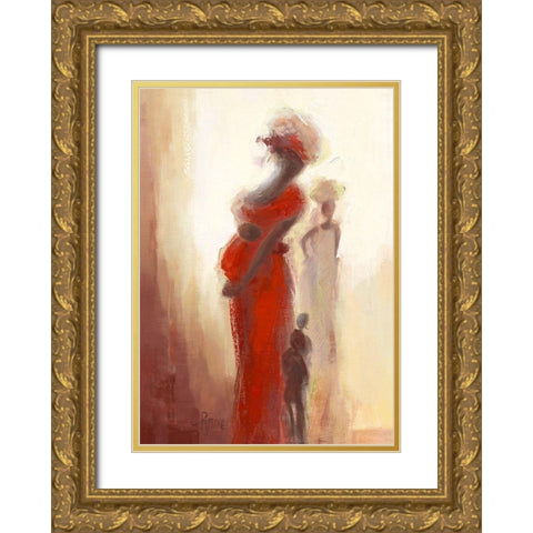 Silhouettes Africaines III Gold Ornate Wood Framed Art Print with Double Matting by Parise, Chantal