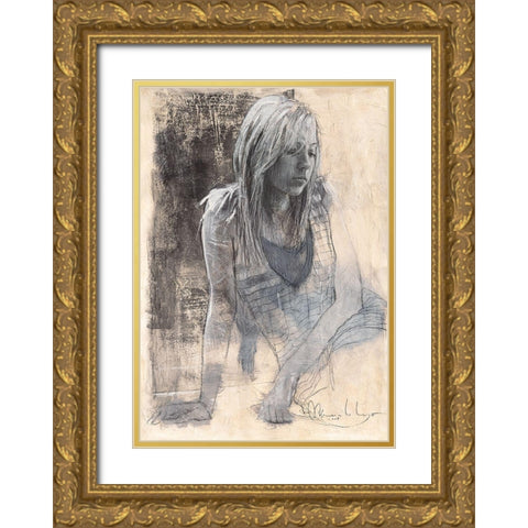 Caroline Gold Ornate Wood Framed Art Print with Double Matting by Longo, Massimiliano