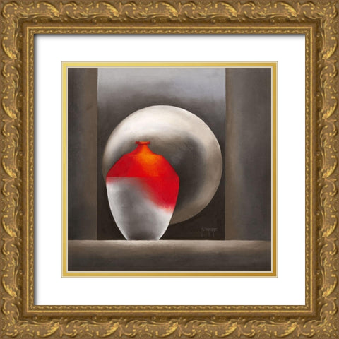 Chaleur Gold Ornate Wood Framed Art Print with Double Matting by Triki, Bernadette