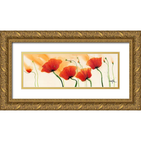 Fleur d Isa Gold Ornate Wood Framed Art Print with Double Matting by Marthe