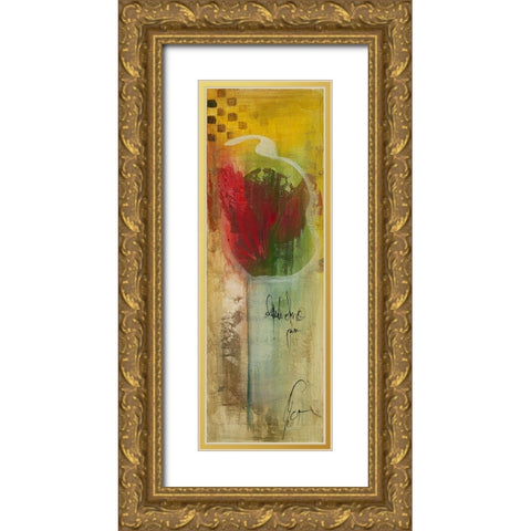 Mi corazon Gold Ornate Wood Framed Art Print with Double Matting by Leys, Gemma