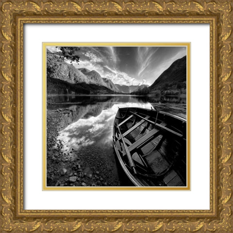 Rowing Boat Gold Ornate Wood Framed Art Print with Double Matting by Duczynski, Maciej