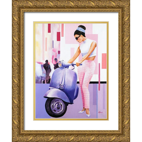 Femme I Gold Ornate Wood Framed Art Print with Double Matting by Bernard, Anne