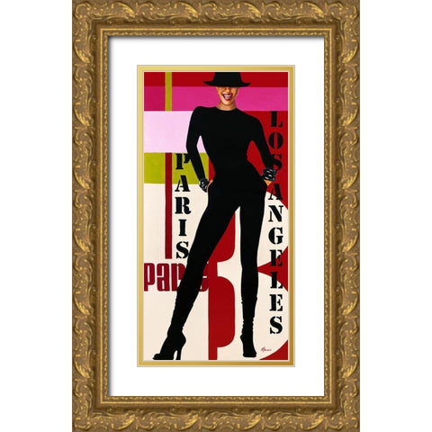 Femme VII Gold Ornate Wood Framed Art Print with Double Matting by Bernard, Anne
