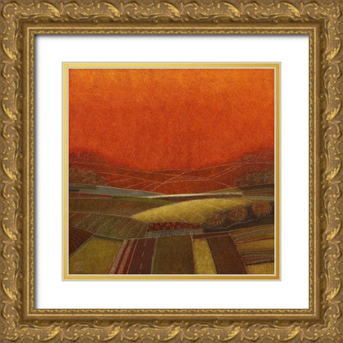 Up on the Hill Gold Ornate Wood Framed Art Print with Double Matting by van Hoek, Rob
