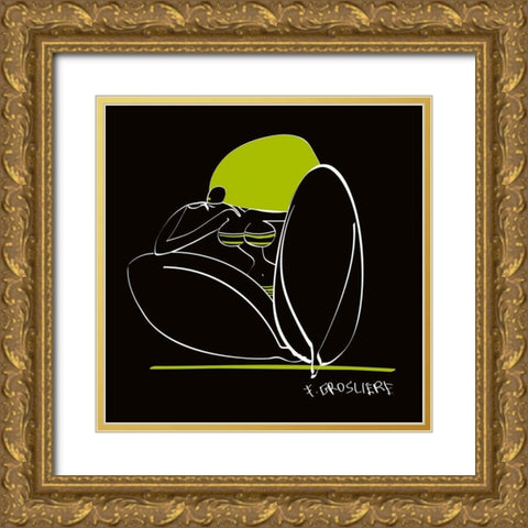 Face a la mer Gold Ornate Wood Framed Art Print with Double Matting by F. Grosliere