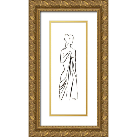 Aglae Gold Ornate Wood Framed Art Print with Double Matting by Marteau, Frederique