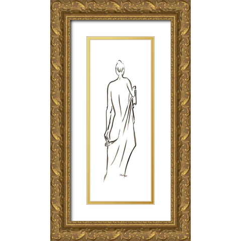 Euphrosyne Gold Ornate Wood Framed Art Print with Double Matting by Marteau, Frederique