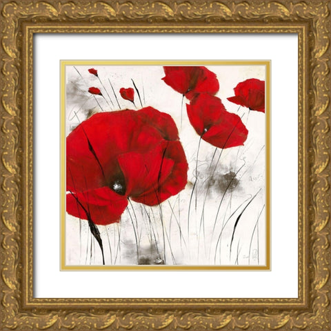 Pavot d hiver VI Gold Ornate Wood Framed Art Print with Double Matting by Zacher-Finet, Isabelle