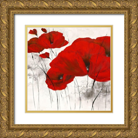 Pavot d hiver VII Gold Ornate Wood Framed Art Print with Double Matting by Zacher-Finet, Isabelle
