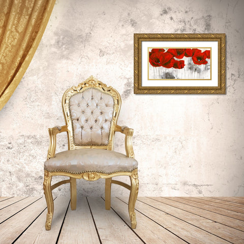 Pavot d hiver III Gold Ornate Wood Framed Art Print with Double Matting by Zacher-Finet, Isabelle