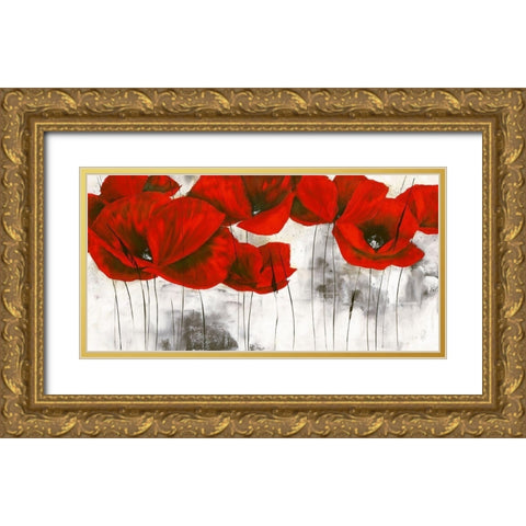 Pavot d hiver III Gold Ornate Wood Framed Art Print with Double Matting by Zacher-Finet, Isabelle