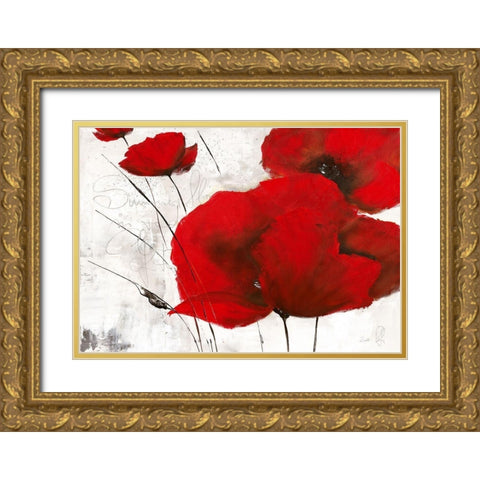 Pavot d hiver II Gold Ornate Wood Framed Art Print with Double Matting by Zacher-Finet, Isabelle