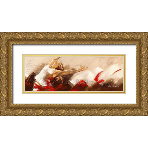 Celebrate Gold Ornate Wood Framed Art Print with Double Matting by Meijering, Kitty