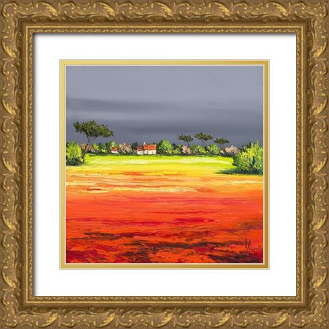 Campagne Gold Ornate Wood Framed Art Print with Double Matting by Flanet, Frederic