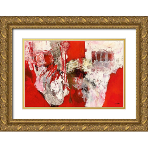 Variations abstraites XIV Gold Ornate Wood Framed Art Print with Double Matting by Magis, Pascal