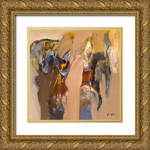 Variations abstraites XV Gold Ornate Wood Framed Art Print with Double Matting by Magis, Pascal