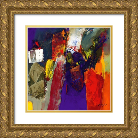 Variations abstraites XVI Gold Ornate Wood Framed Art Print with Double Matting by Magis, Pascal