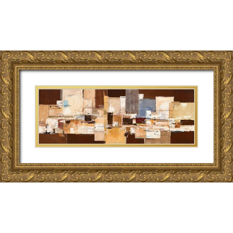 Abstract Harmony VIII Gold Ornate Wood Framed Art Print with Double Matting by van der Werf, Ron