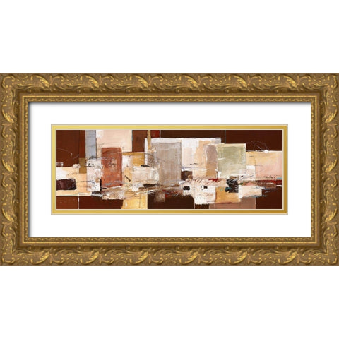 Abstract Harmony IX Gold Ornate Wood Framed Art Print with Double Matting by van der Werf, Ron