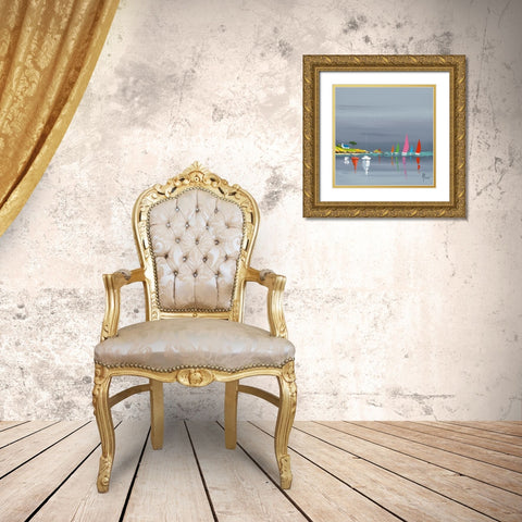 Ciel d orage Gold Ornate Wood Framed Art Print with Double Matting by Flanet, Frederic