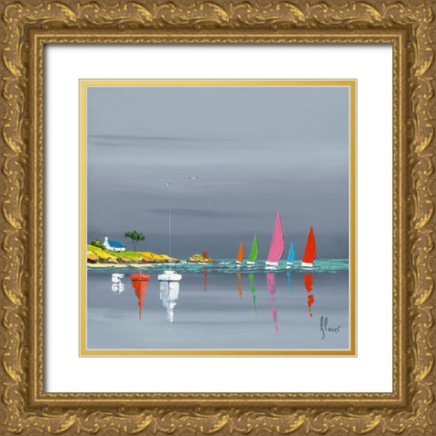 Ciel d orage Gold Ornate Wood Framed Art Print with Double Matting by Flanet, Frederic