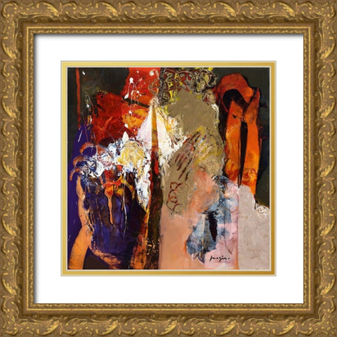 Variations abstraites X Gold Ornate Wood Framed Art Print with Double Matting by Magis, Pascal