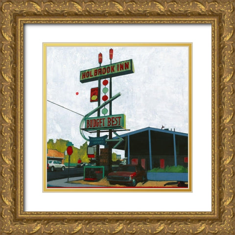 Holbrook Inn Motel (Arizona) Gold Ornate Wood Framed Art Print with Double Matting by Olukman, Ayline