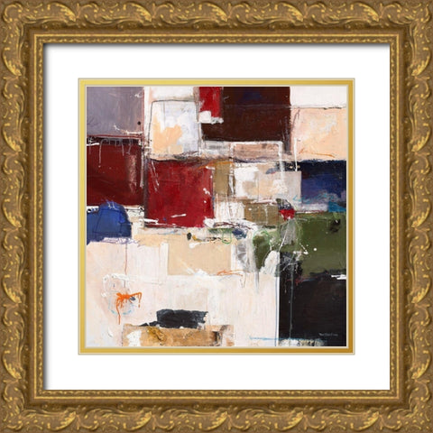 Abstract Harmony VII Gold Ornate Wood Framed Art Print with Double Matting by van der Werf, Ron