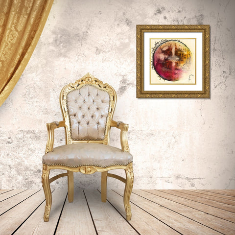 Rosa III Gold Ornate Wood Framed Art Print with Double Matting by Leys, Gemma