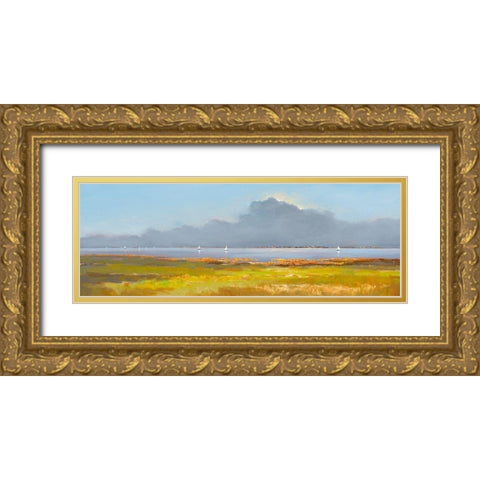 White Sails Gold Ornate Wood Framed Art Print with Double Matting by Groenhart, Jan