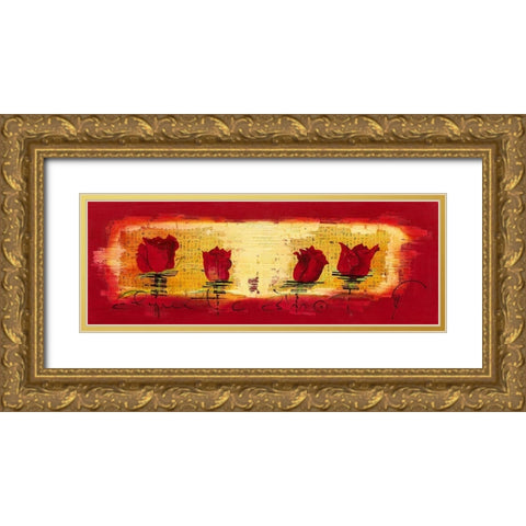 Aqui te amo IV Gold Ornate Wood Framed Art Print with Double Matting by Leys, Gemma