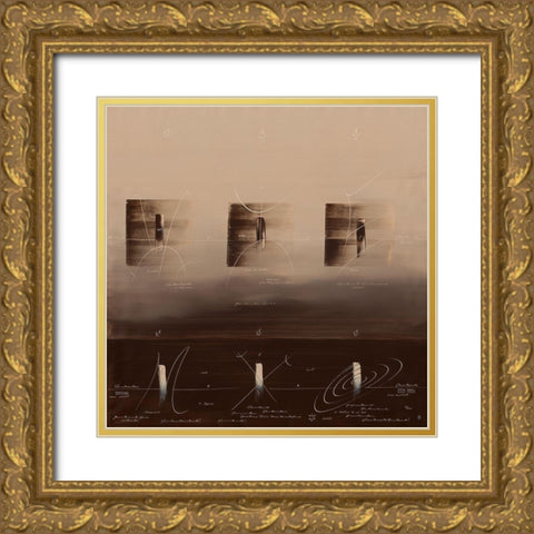 Sens et non sens II Gold Ornate Wood Framed Art Print with Double Matting by Becam, Carole