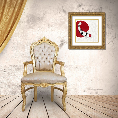 Bamboo Tancho Sanke Gold Ornate Wood Framed Art Print with Double Matting by Gruhn, Nicole