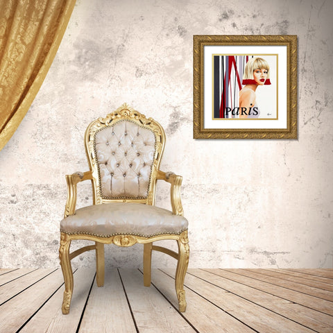 Femme Cheveux rouges Gold Ornate Wood Framed Art Print with Double Matting by Bernard, Anne