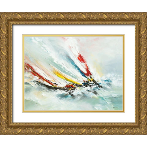 Bord a bord Gold Ornate Wood Framed Art Print with Double Matting by de Courcy, Gerard