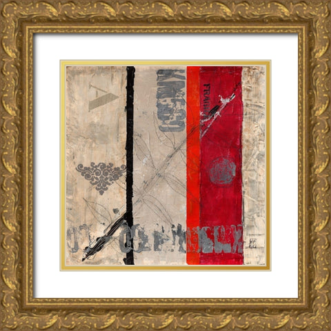 Fragile V Gold Ornate Wood Framed Art Print with Double Matting by Engelmann, Marie-Pascale