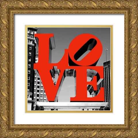 Love Philly Gold Ornate Wood Framed Art Print with Double Matting by Terrible, Aurelien