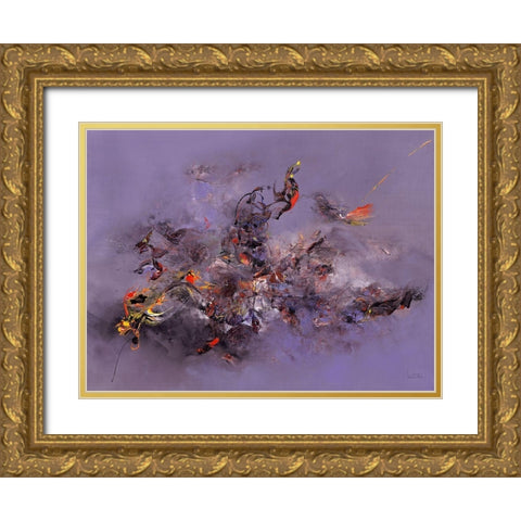 L abime bleu Gold Ornate Wood Framed Art Print with Double Matting by LAUTReDOU