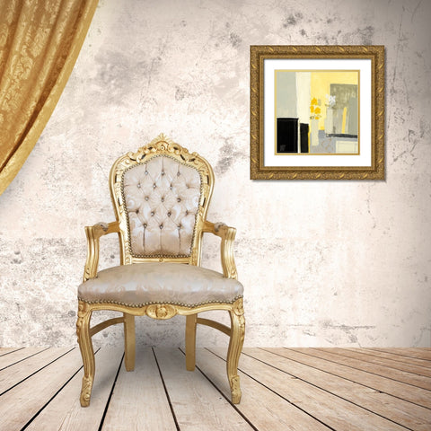 Tulipes blanches et roses jaunes Gold Ornate Wood Framed Art Print with Double Matting by Choisy, Christian