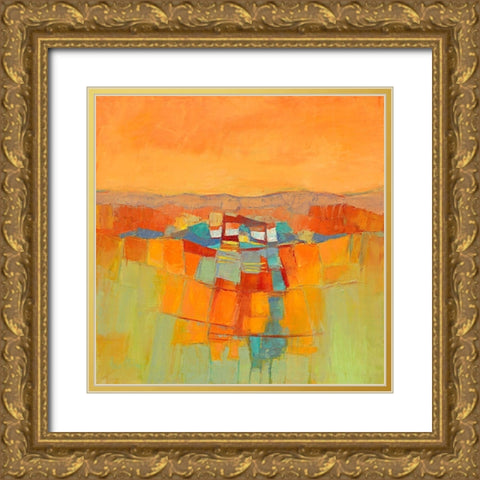 Le hameau Gold Ornate Wood Framed Art Print with Double Matting by Pivier-Attolini, Regine