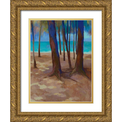 Mon Choisy III Gold Ornate Wood Framed Art Print with Double Matting by Mazur-Devaux, Ewa