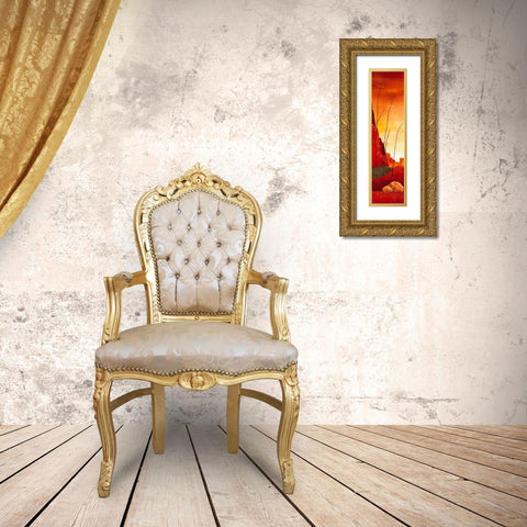 Le desert I Gold Ornate Wood Framed Art Print with Double Matting by Jadis